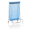 Support inox pour sacs poubelle - 65 x 50 cm - Avec pédale et roulettes