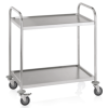 Chariot de service inox - 2 tablettes - 85 x 53 x 95 cm