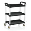 Chariot de service en polypropylène et aluminium - 3 tablettes - 82 x 41 x 95 cm
