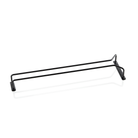 Rail à verres en acier revêtement noir poudré - 61,5 cm