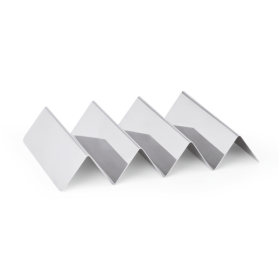 Support tacos inox chromé - 3 compartiments - 28 x 17 x 4,5 cm
