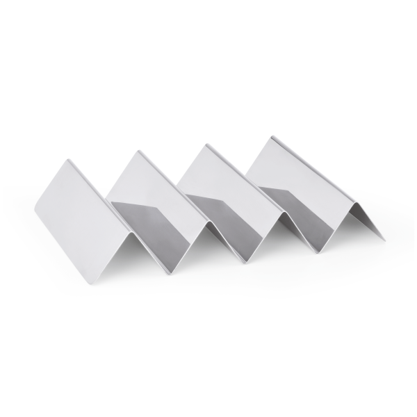 Support tacos inox chromé - 3 compartiments - 28 x 17 x 4,5 cm