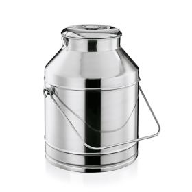 Bidon de transport thermique inox chromé avec anse - 25 L - Ø 33,5 cm