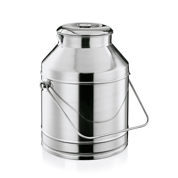 Bidon de transport thermique inox chromé avec anse - 25 L - Ø 33,5 cm