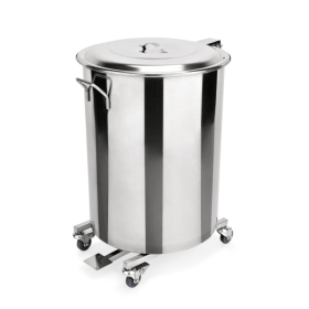 Poubelle inox chromé à pédale avec couvercle - Ø 40 cm - 65 L