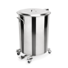 Poubelle inox chromé à pédale avec couvercle - Ø 40 cm - 65 L