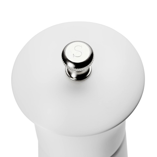 Moulin à sel cylindrique en bois blanc - 20 cm