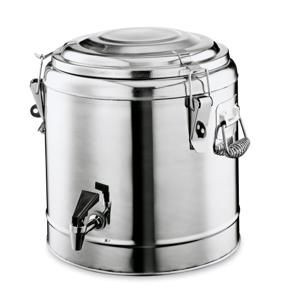 Distributeur de boissons isotherme inox chromé avec joint - 8 L - Ø 24 cm