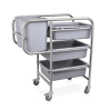 Chariot de rangement de la vaisselle - 3 bacs et 2 récipients - 80 x 44 x 93 cm