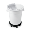 Fût alimentaire en polypropylène - 76 L - Ø 49 cm - Avec couvercle et roulettes