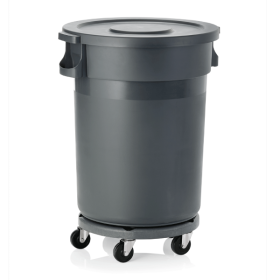 Poubelle en polypropylène avec roulettes - 80 L - Ø 41 cm