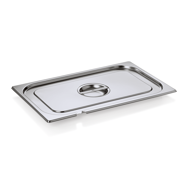 Couvercle GN 1/1 inox chromé avec encoche