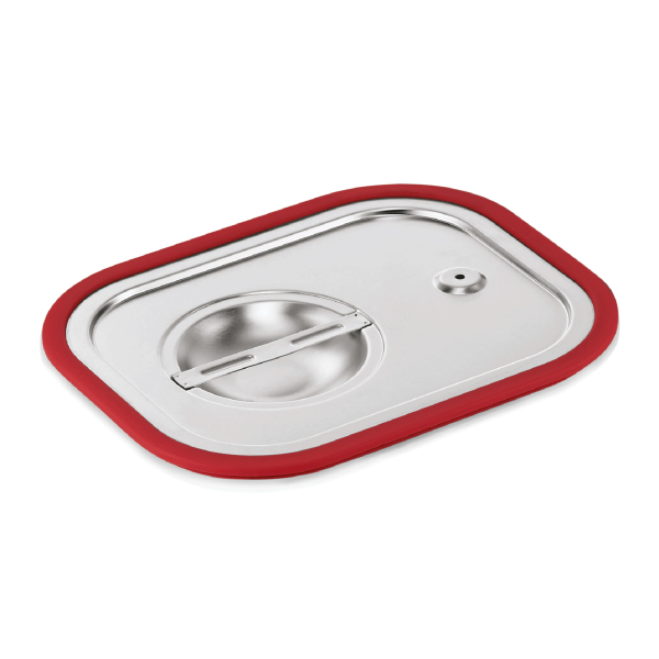 Couvercle GN 1/2 inox chromé avec joint silicone