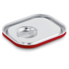 Couvercle GN 1/2 inox chromé avec joint silicone pour bacs profonds