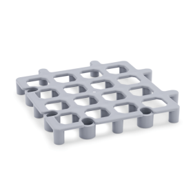 Caillebotis modulaire en polypropylène gris - 33 x 33 cm