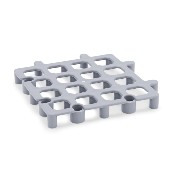 Caillebotis modulaire en polypropylène gris - 33 x 33 cm