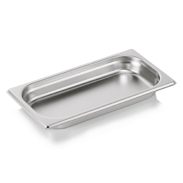 Bac gastro GN 1/3 inox chromé - Profondeur 40 mm