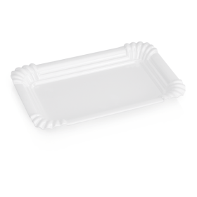Plateau snacking en mélamine blanche - 21 x 13 cm (lot de 12)