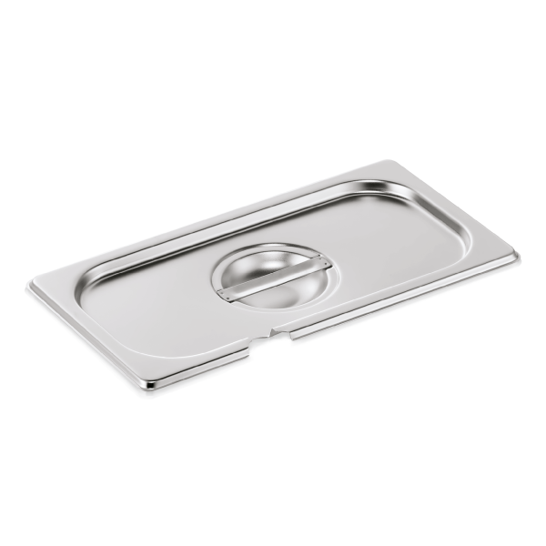 Couvercle GN 1/3 inox chromé avec encoche pour cuillère