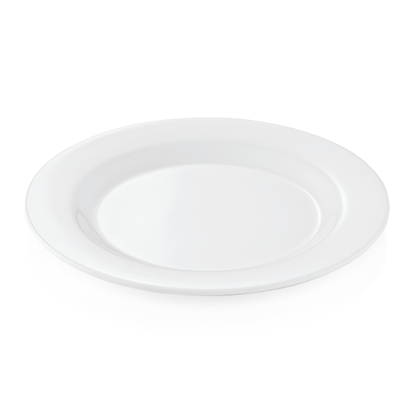 Assiette plate en mélamine blanche - Ø 20 cm (lot de 12)
