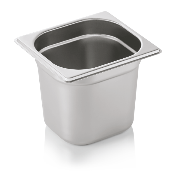 Bac gastro GN 1/6 inox chromé - Profondeur 150 mm