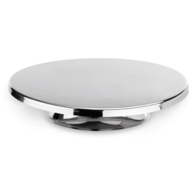 Plateau à gâteau inox chromé - 30 cm
