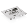 Couvercle GN 1/6 inox chromé avec encoche pour cuillère