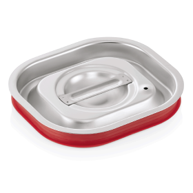 Couvercle GN 1/6 inox chromé avec joint silicone renforcé