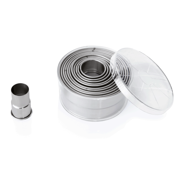 Set de 12 emportes-pièces inox chromé - Ø 2,7 à 10,4 cm