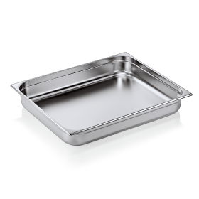 Bac gastro GN 2/1 inox chromé - Profondeur 100 mm