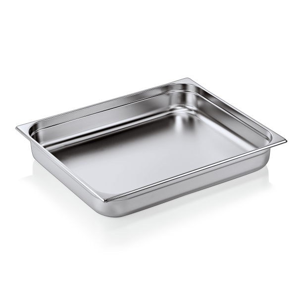Bac gastro GN 2/1 inox chromé - Profondeur 100 mm
