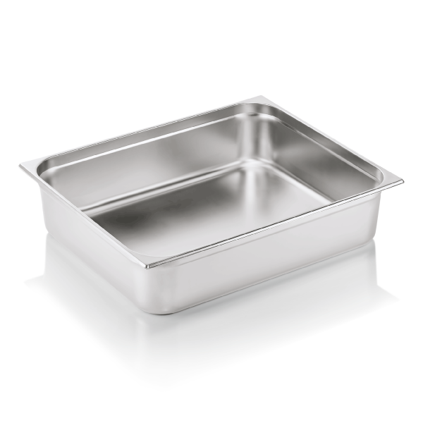 Bac gastro GN 2/1 inox chromé - Profondeur 150 mm