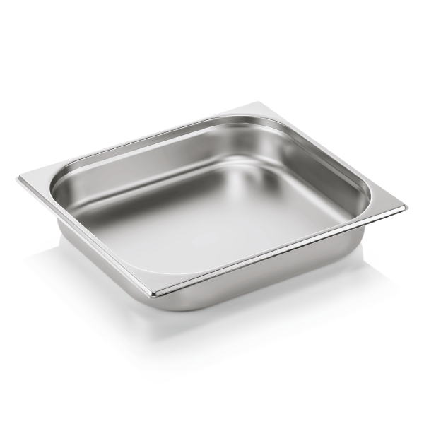 Bac gastro GN 2/3 inox chromé - Profondeur 65 mm