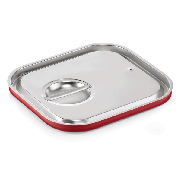 Couvercle GN 2/3 inox chromé avec joint silicone renforcé