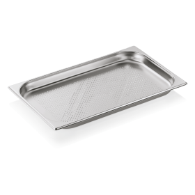 Bac gastro GN 1/1 perforé inox chromé - Profondeur 40 mm