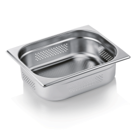 Bac gastro GN 1/2 perforé inox chromé - Profondeur 100 mm