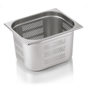 Bac gastro GN 1/2 perforé inox chromé - Profondeur 200 mm