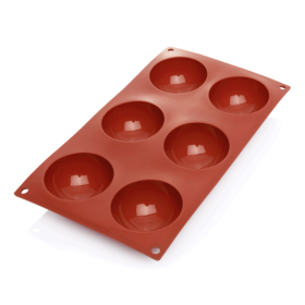 Moule silicone demi-sphère 6 empreintes - 30 x 17,5 cm