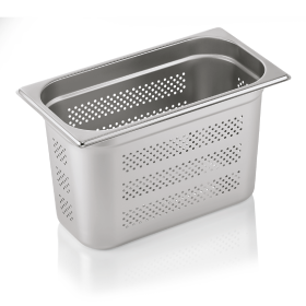 Bac gastro GN 1/3 perforé inox chromé - Profondeur 200 mm