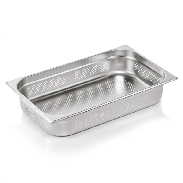 Bac gastro GN 1/1 perforé inox chromé - Profondeur 65 mm (lot de 6)