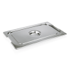 Couvercle GN 1/1 inox chromé avec évidement pour poignées tombantes