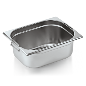 Bac gastro GN 1/2 inox chromé avec poignées tombantes - Profondeur 150 mm