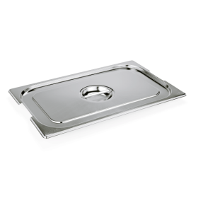 Couvercle GN 1/3 inox chromé avec évidement pour poignées tombantes