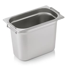Bac gastro GN 1/4 inox chromé avec poignées tombantes - Profondeur 200 mm